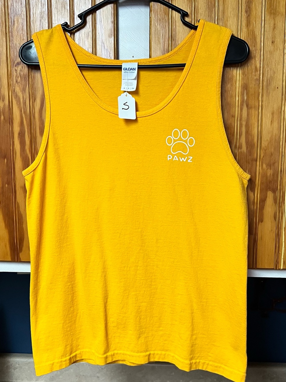 PAWZ Yellow Dog Tank Top - Paw Print Logo size S
